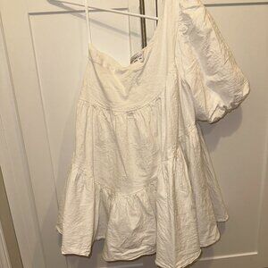 White One Shoulder Mini Dress